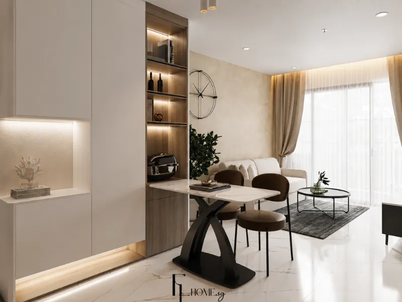 Thiết kế nội thất tối giản hiện đại tại Vinhomes Grand Park do FHome Sài Gòn thực hiện