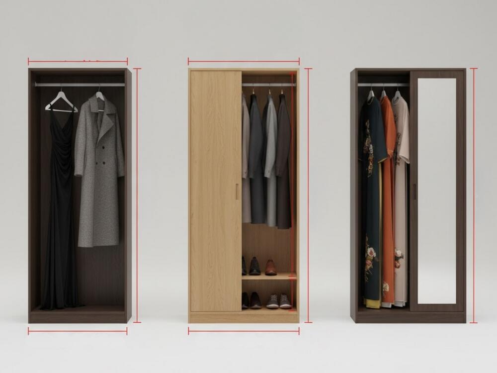 Tủ quần áo chuyên dụng dùng cho váy dài, áo khoác, vest, giúp giữ form