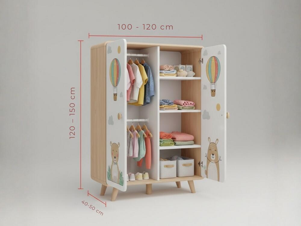 Tủ quần áo trẻ em cần thấp, an toàn, giúp bé dễ sử dụng