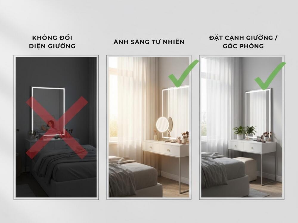 Vị trí bàn trang điểm hợp phong thủy