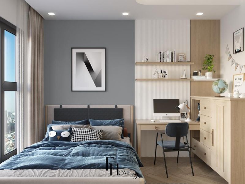 Phòng ngủ trẻ em bé trai căn hộ 100m2 Masterise Centre Point