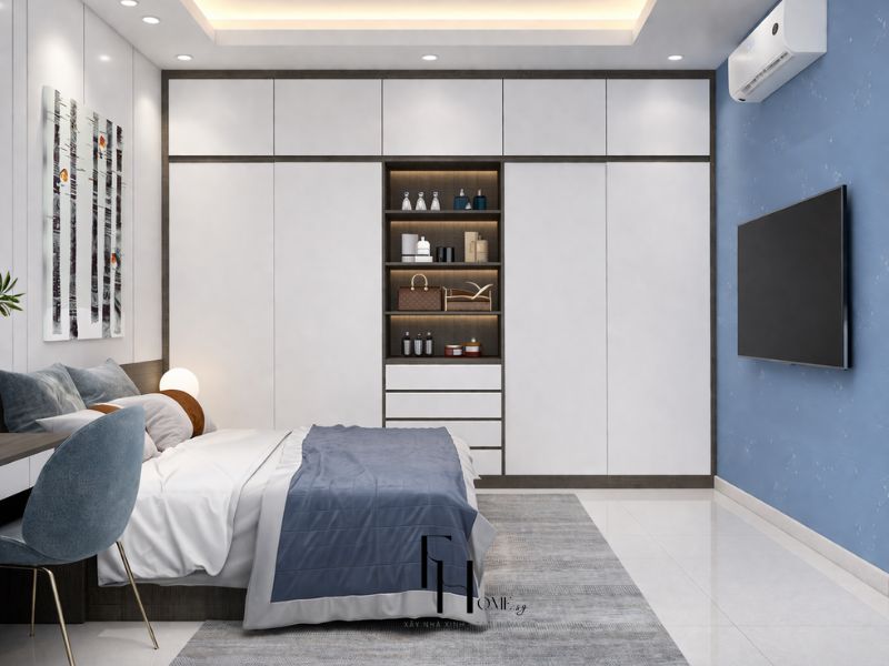 Tủ quần áo kịch trần tối ưu không gian lưu trữ cho phòng ngủ nhỏ