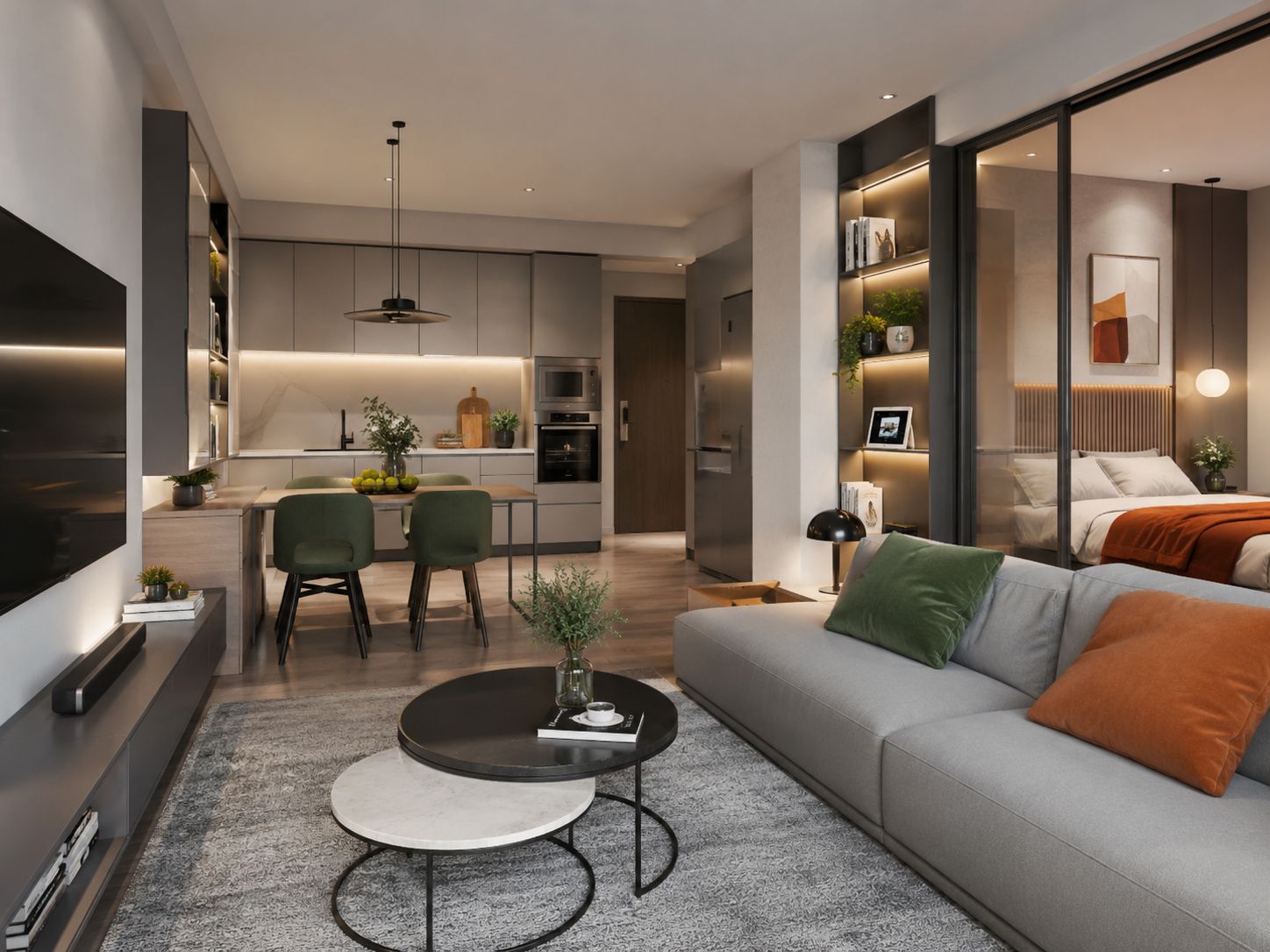 Thiết kế nội thất chung cư nhỏ hiện đại với nội thất thông minh, gọn gàng