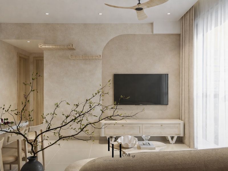 Thiết kế nội thất phòng khách chung cư 70m2
