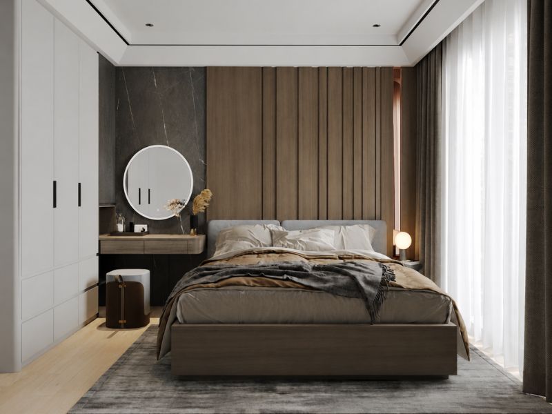 mẫu thiết kế nội thất chung cư hiện đại phòng ngủ sang trọng 