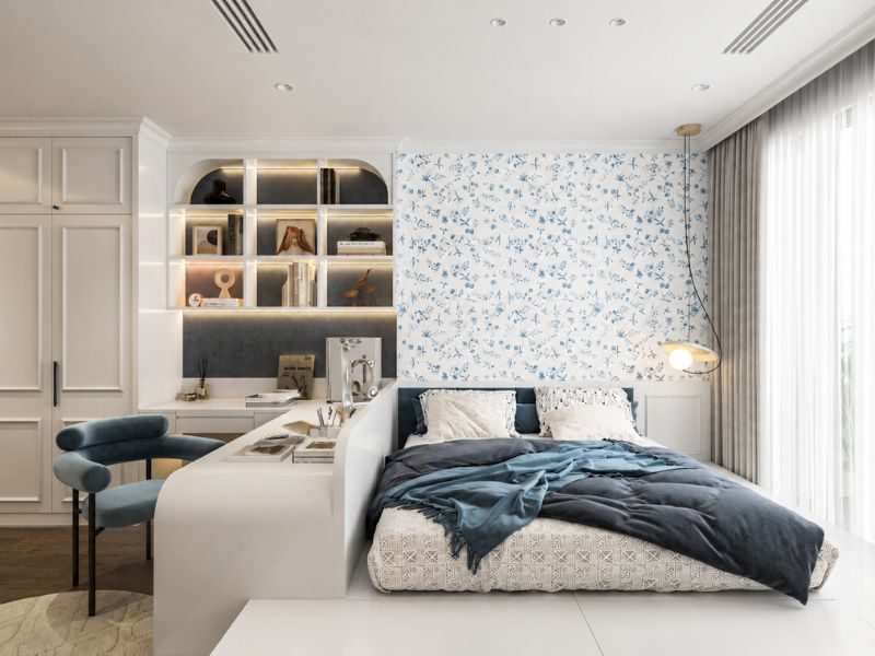 mẫu thiết kế nội thất phòng ngủ chung cư Luxury sang trọng hiện đại 
