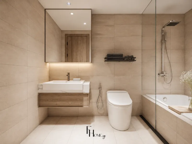 Nội thất phòng tắm phong cách Wabi Sabi cho căn hộ Alto City