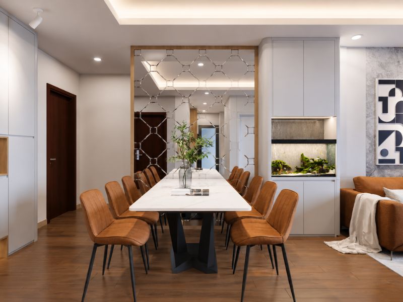 thiết kế nội thất căn hộ chung cư 50m2 không gian mở hiện đại sang trọng