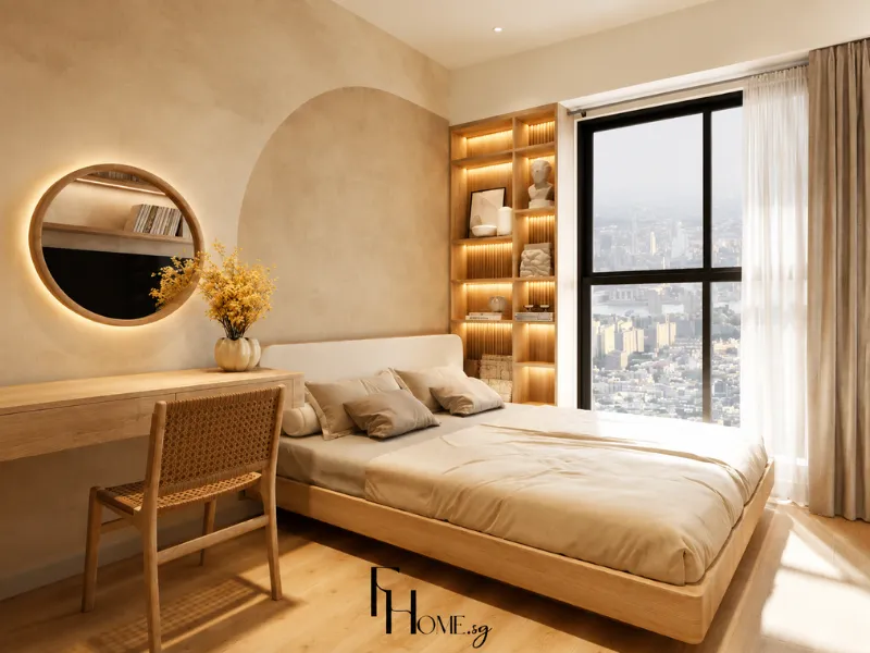 Thiết kế nội thất phòng ngủ phong cách Wabi Sabi cho căn hộ Alto City
