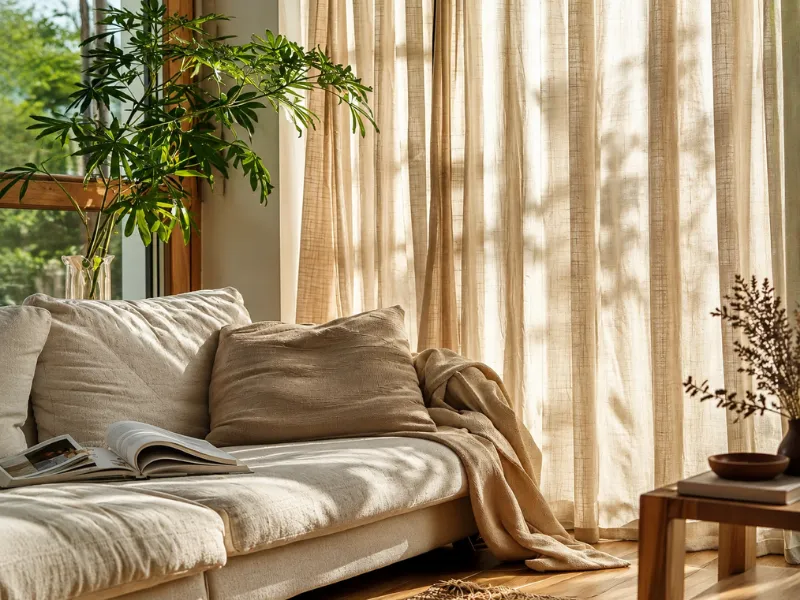 Thiết kế nội thất phong cách Wabi Sabi với góc đọc sách đón nắng
