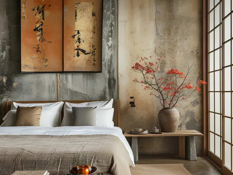 Nội thất phòng ngủ phong cách Nhật Bản lựa chọn những món trang trí tối giản