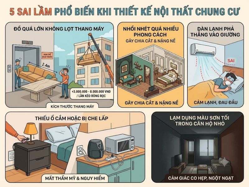 5 sai lầm đắt giá khi thiết kế nội thất chung cư