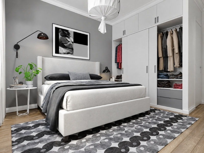 Phòng ngủ chung cư 1 phòng ngủ diện tích 48m2