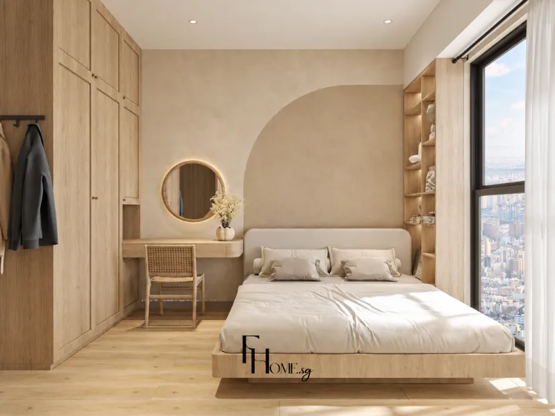 Phòng ngủ căn hộ Alto City được Fhome Sài Gòn thiết kế.