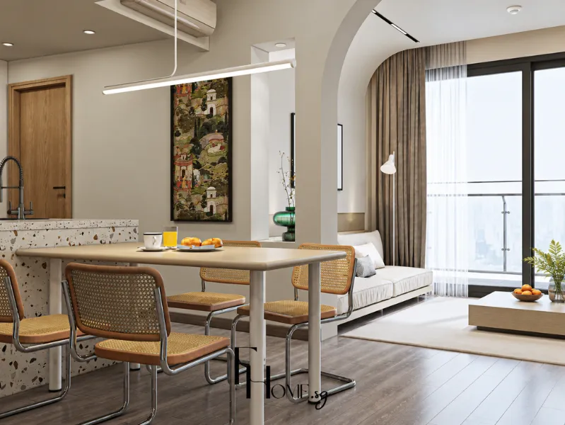 Phòng bếp chung cư 65m2 2 phòng ngủ.