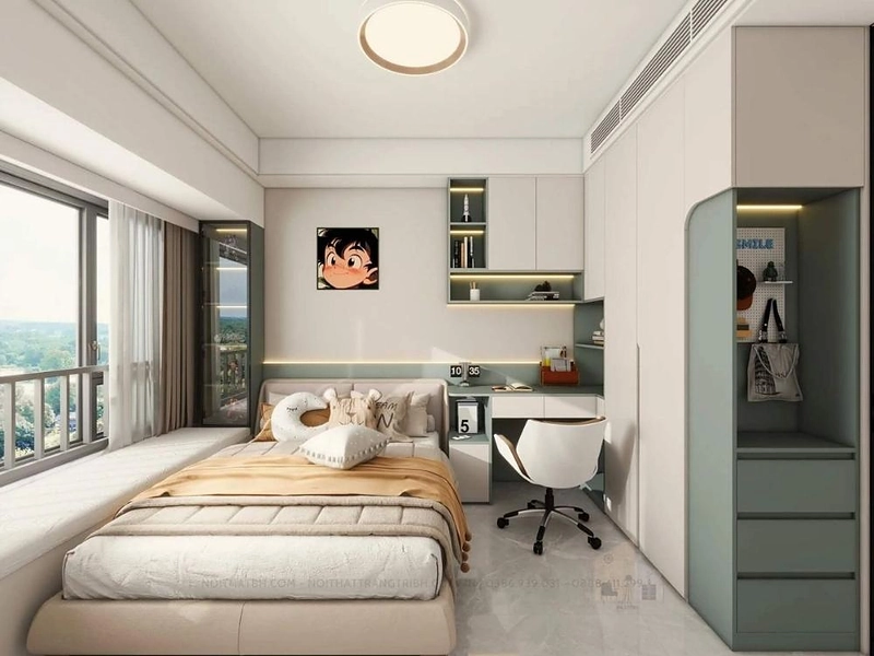 Giường ngủ thoải mái và không gian yên tĩnh giúp trẻ có giấc ngủ sâu và ngon