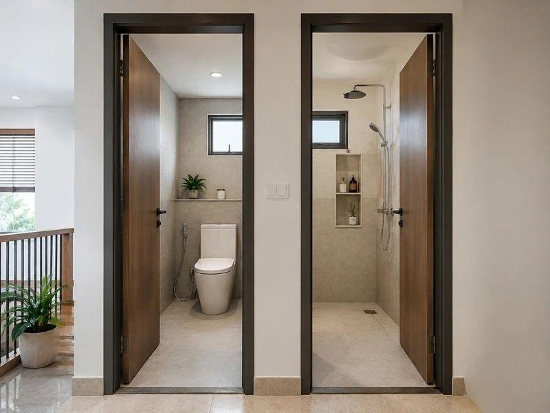 Mẫu hai phòng liền kề, cửa mở ra sảnh chung