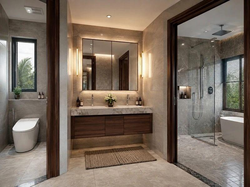 Mẫu nhà vệ sinh và nhà tắm riêng cho biệt thự