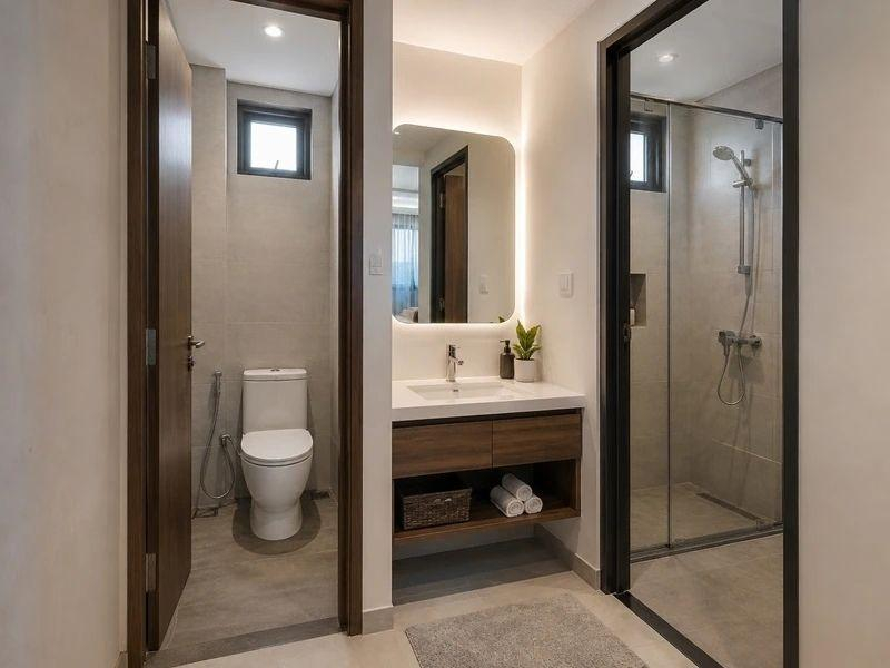 Mẫu nhà vệ sinh và nhà tắm riêng cho chung cư