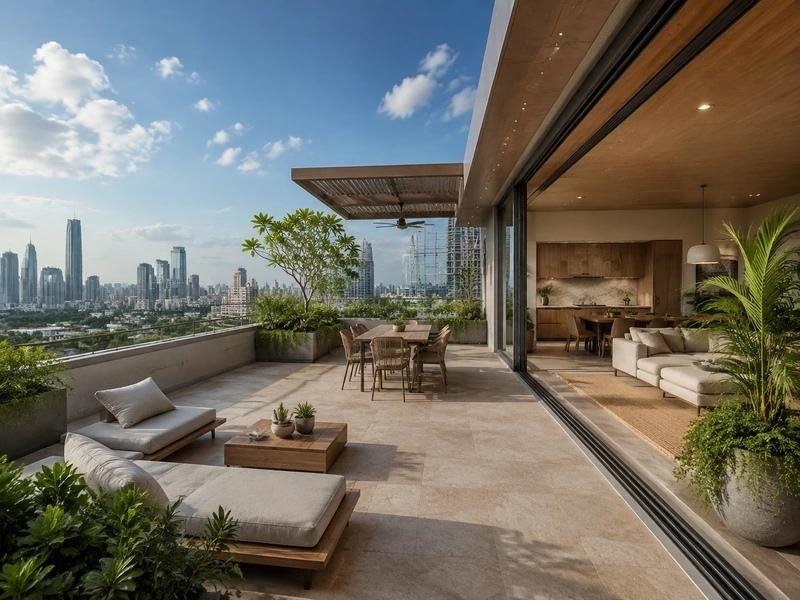 Penthouse có sân hiên hoặc không gian mái