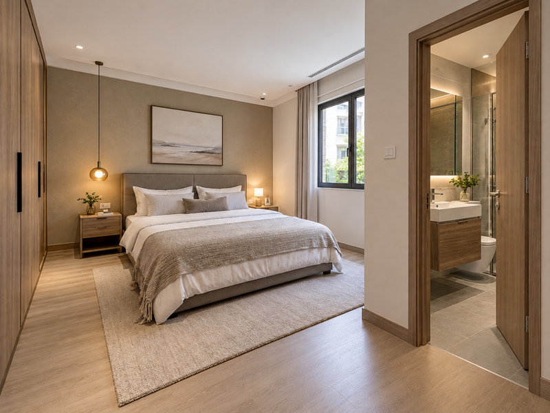 Phòng ngủ 15 đến 20m² có nhà vệ sinh khép kín