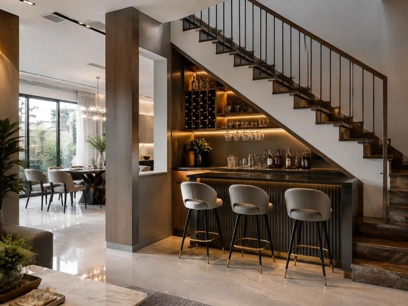 Mẫu quầy bar dưới gầm cầu thang