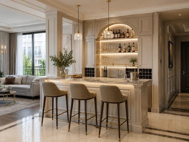 Mẫu quầy bar gia đình tân cổ điển