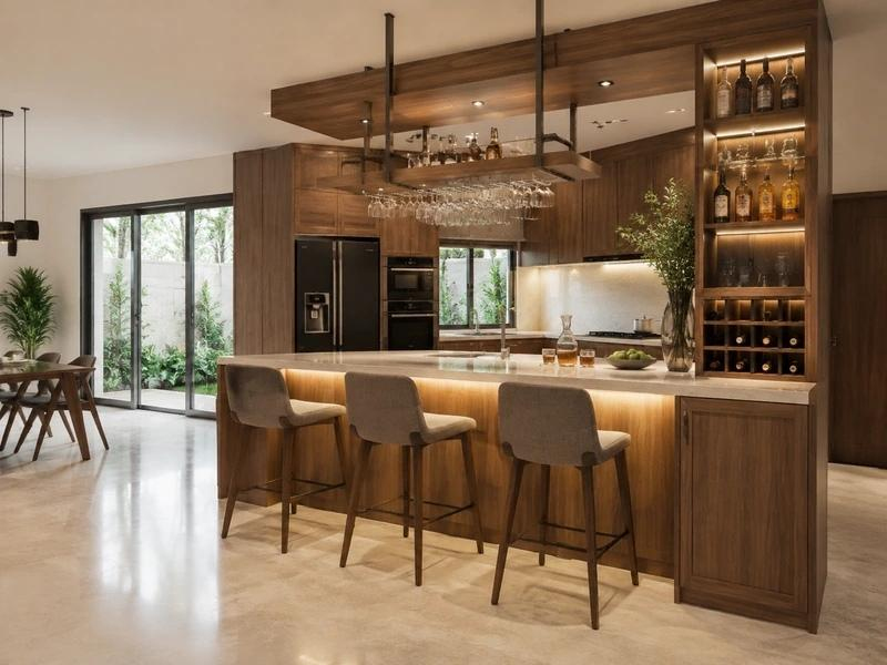 Mẫu quầy bar gia đình trong bếp