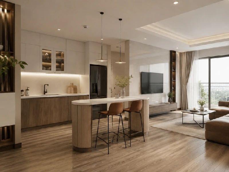 Mẫu quầy bar độc lập tạo ranh giới mềm