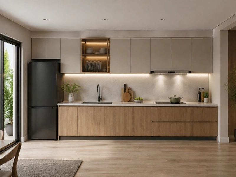 Mẫu tủ bếp chữ I dài 3m