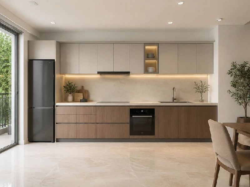 Mẫu tủ bếp chữ I dài 5m