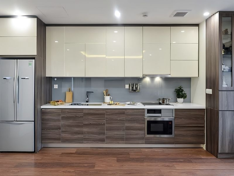 Mẫu tủ bếp chữ I nhựa Picomat