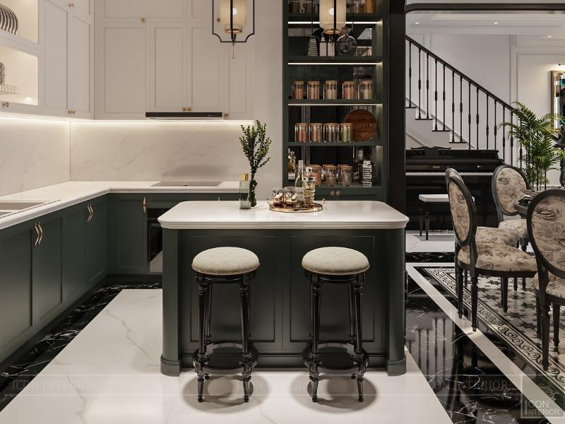 Mẫu tủ bếp chữ L phong cách Modern Luxury